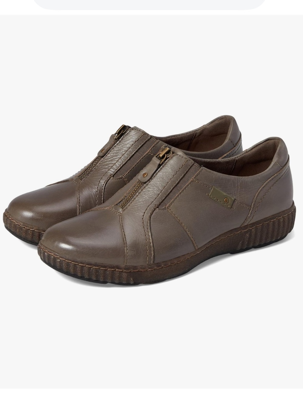New Ckarks Magnolia Zip shoes dark taupe leather size 9